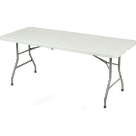 NATIONAL PUBLIC SEATING Interion FoldInHalf Plastic Table, 30 x 72, White INT-BFHT-3072-21